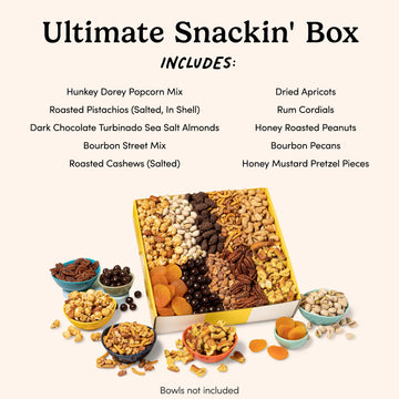Nuts.com Sweet & Salty Snack Mix Assortment Gift Basket – 4Lb Package with Nuts, Dried Fruits, Popcorn, and Chocolate