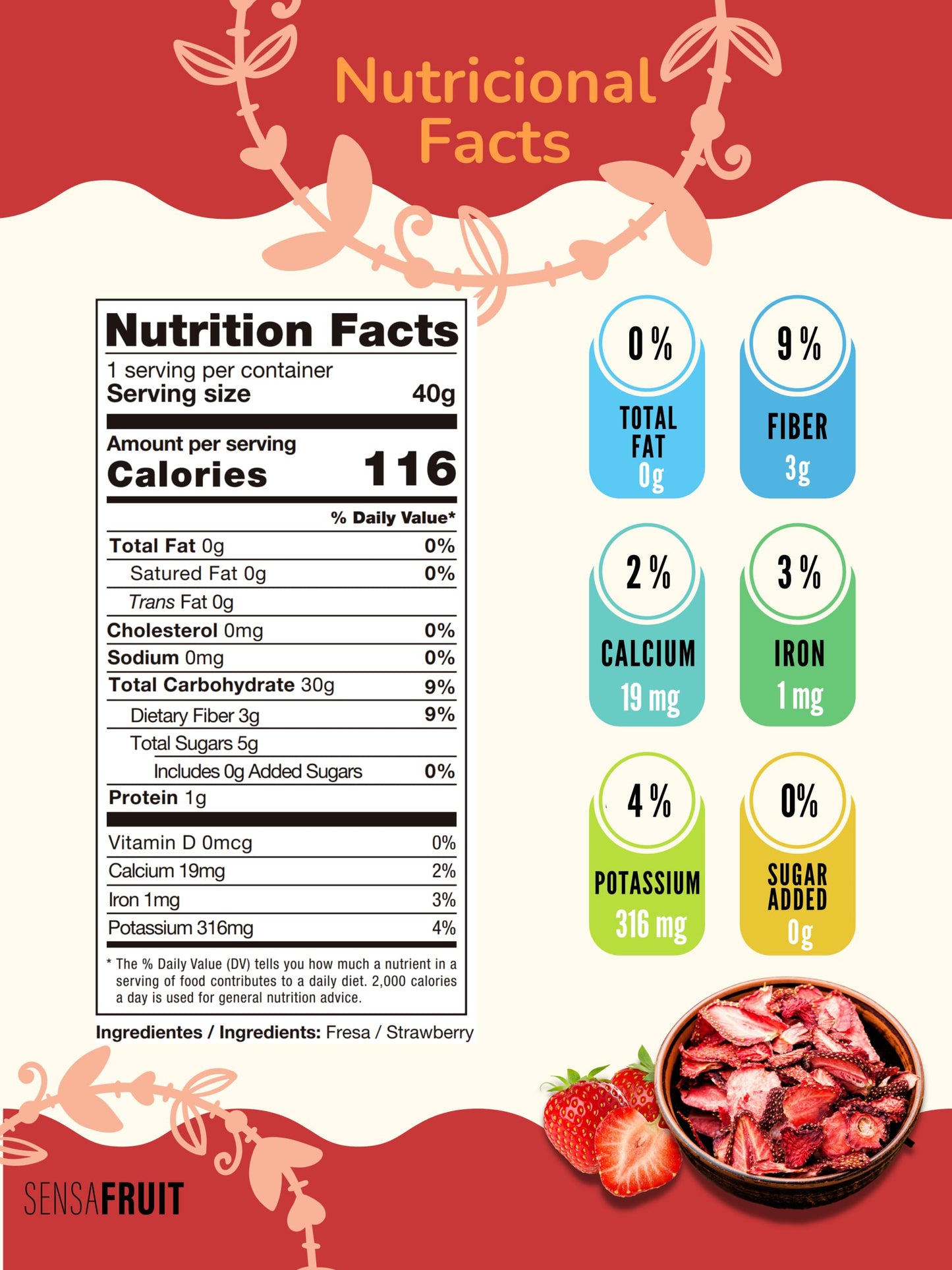 Sensafruit-Dried Strawberry | 100% Natural | No Sugar Added, Unsulfured | Gluten Free | Perfect Snack For Your Family | Direct P