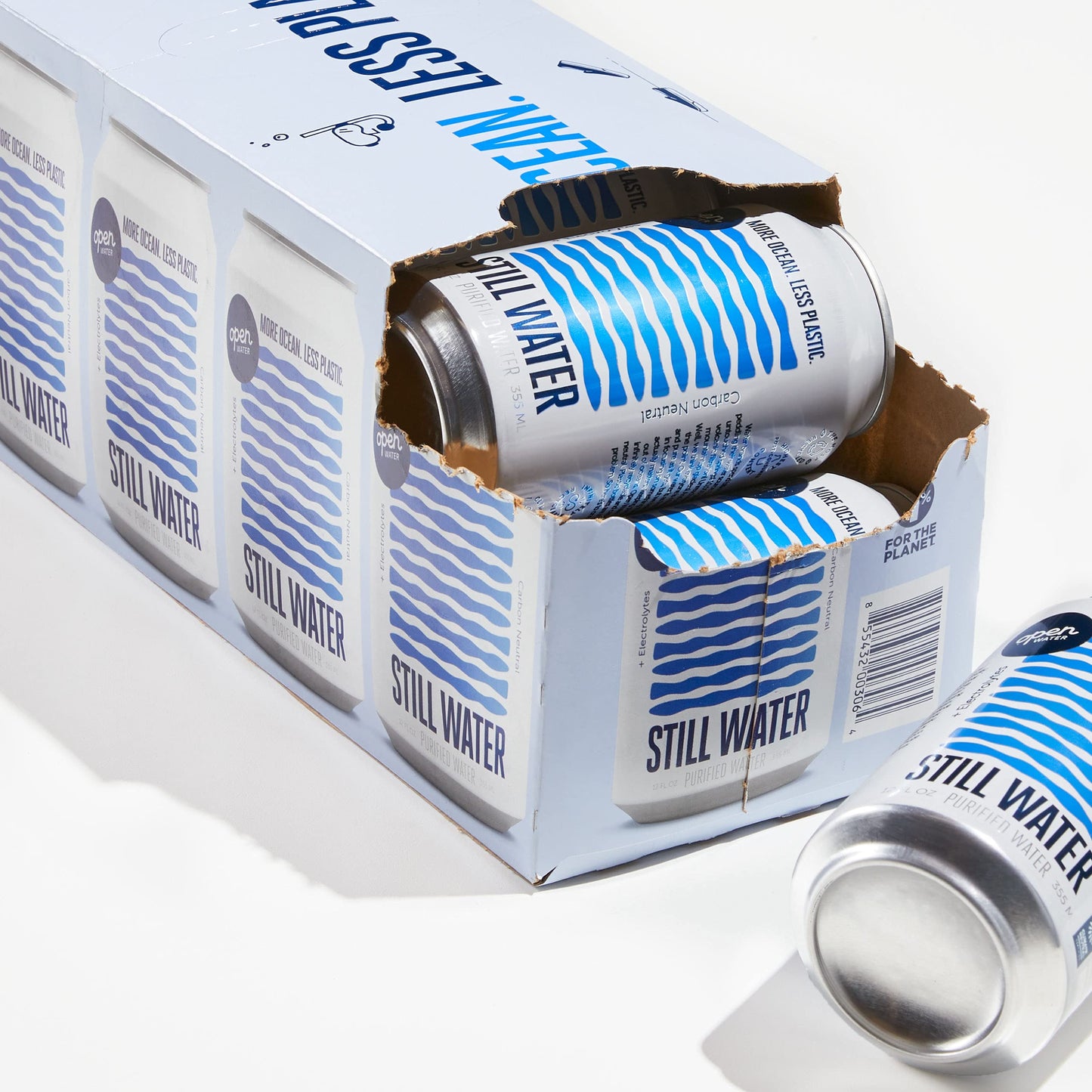 Open Water Still 12oz Cans (4 Cases, 48 Cans) - Sustainable Aluminum Canned Still Water With Electrolytes - 7.0 pH Balanced BPA-