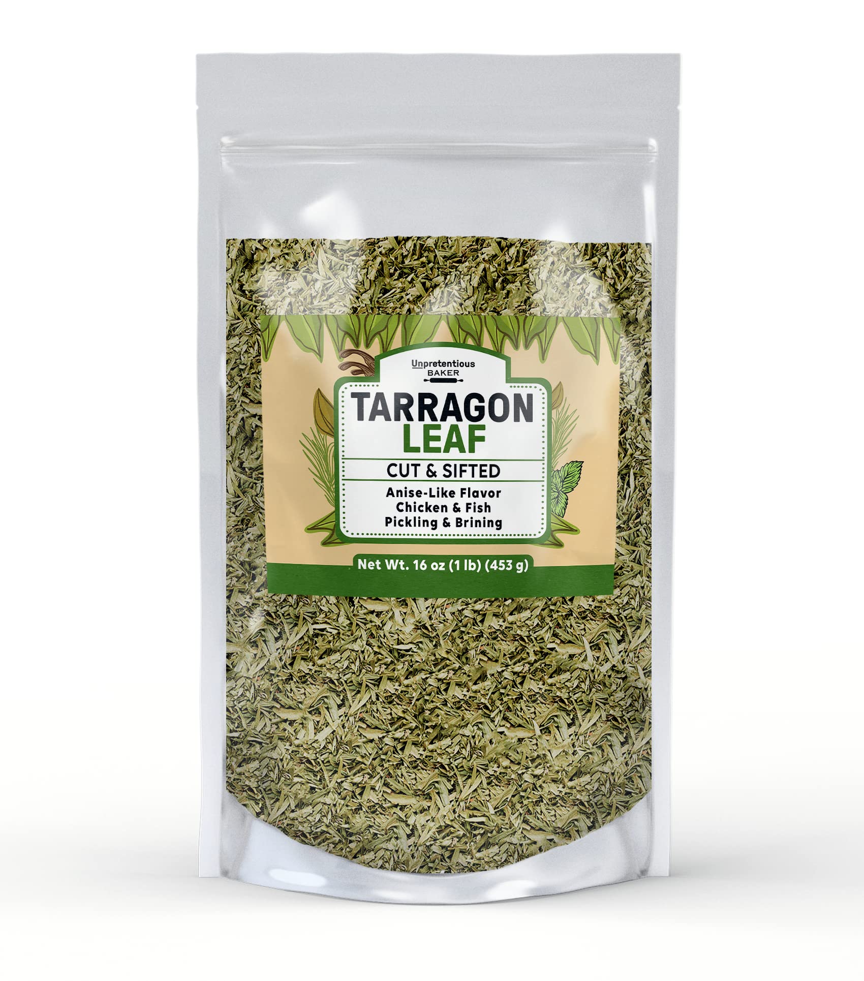 Unpretentious Tarragon Leaf, 1 Lb, Cut & Sifted, Salads & Soups, Pickling & Brining