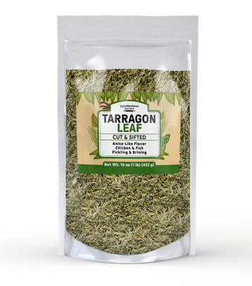 Unpretentious Tarragon Leaf, 1 Lb, Cut & Sifted, Salads & Soups, Pickling & Brining