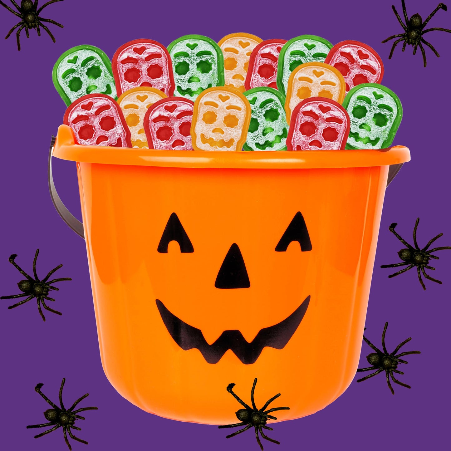 Halloween Multicolor Skulls Tattoo Lollipop Suckers Candy  Great for Halloween Goody Bag Fillers  Individually Wrapped  6 gram Pop (Half-Pound)