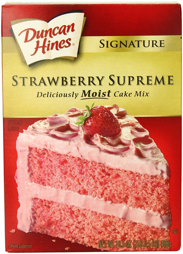 Duncan Hines Signature Strawberry Cake Mix, 16.5-Ounce Boxes (Pack of 6)
