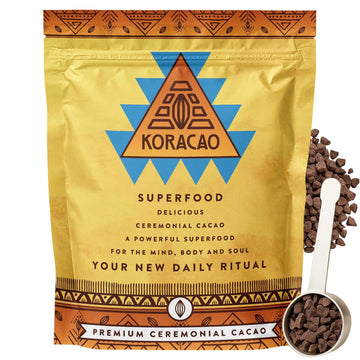 KORACAO Sustainably Harvested Cacao | Ideal Superfood for Everyday Bliss | Ceremonial Grade Cacao | Enhance Your Spiritual Journey with Ancient Superfood Delight - 1/2 Pound