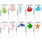 Gyufise 30Pcs Mermaid Cupcake Toppers Glitter Starfish Coral Mermaid Tail Cupcake Picks Octopus Seahorse Jellyfish Cake Decorati