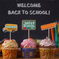 Boao Cupcake Toppers Set - 54 Pieces First Day of School Cake Picks, Classroom Decor, One-Size, Model Boao-Cupcake Topper-T0098