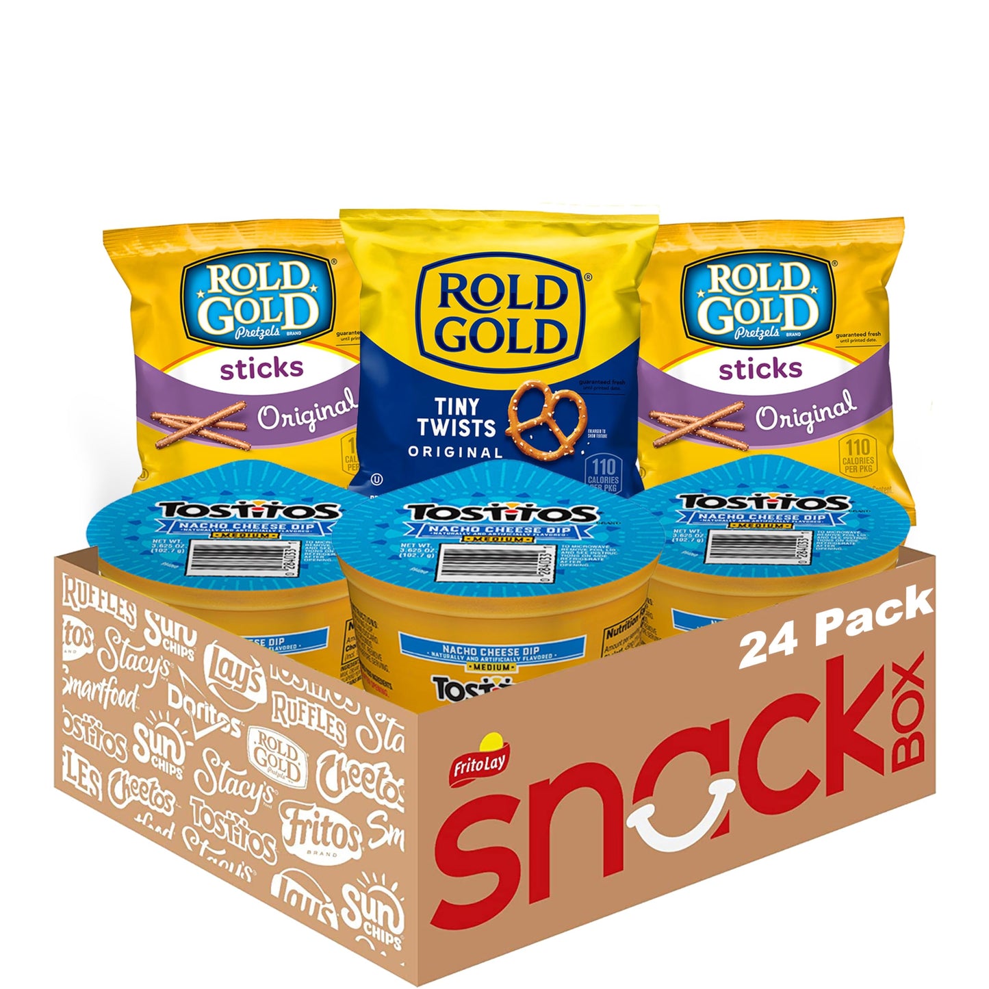 Frito Lay Rold Gold Pretzel & Tostitos Dip Snack Variety Pack, 24 Count