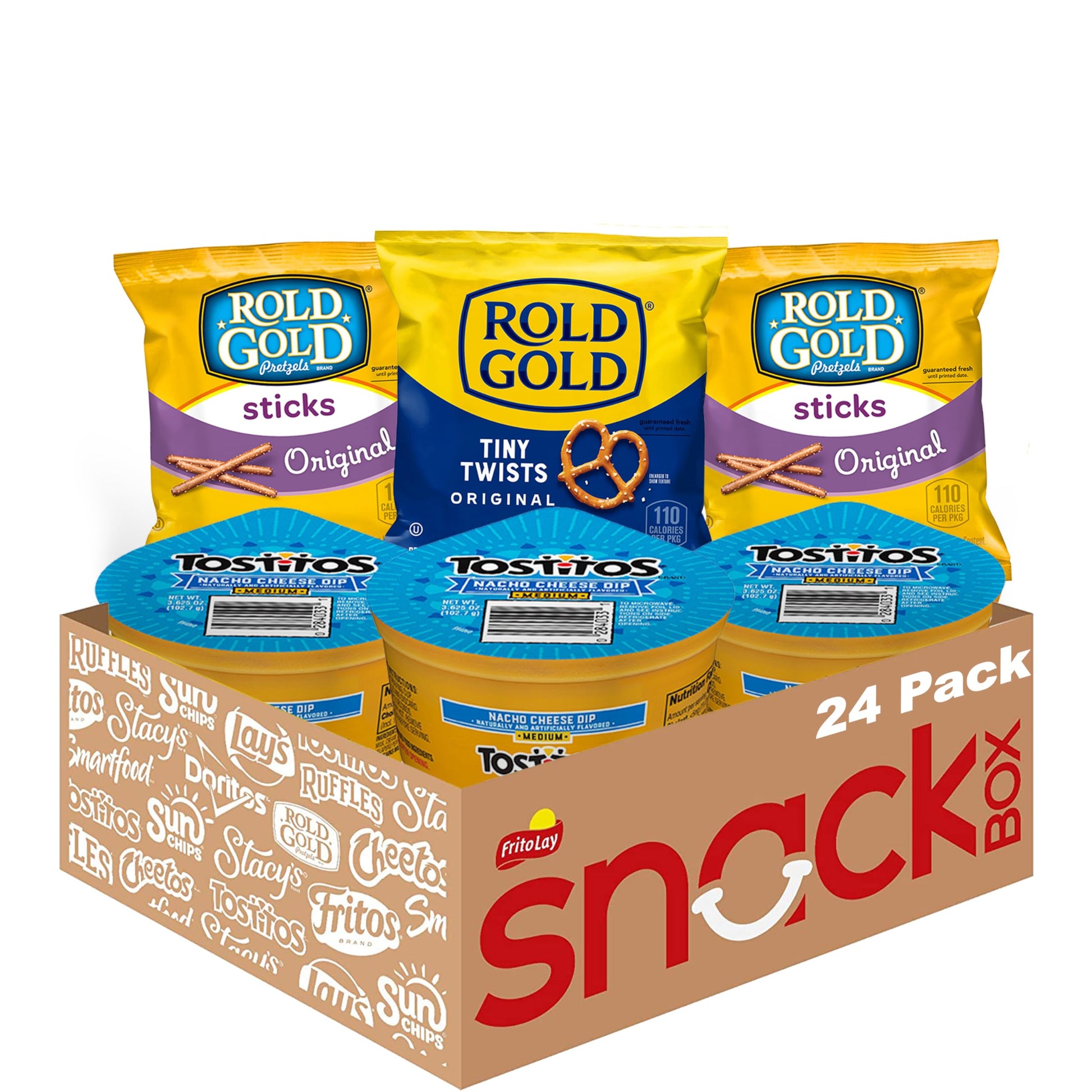 Frito Lay Rold Gold Pretzel & Tostitos Dip Snack Variety Pack, 24 Count