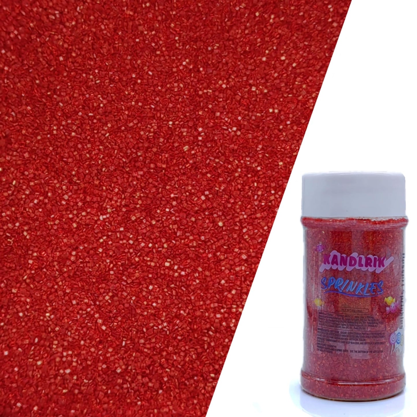 Edible Sanding Sugar Sprinkles for Cookie Decorating, Sugar Sprinkle Mix For Celebration Cakes, Cupcakes, Cookies, 3OZ (Red)
