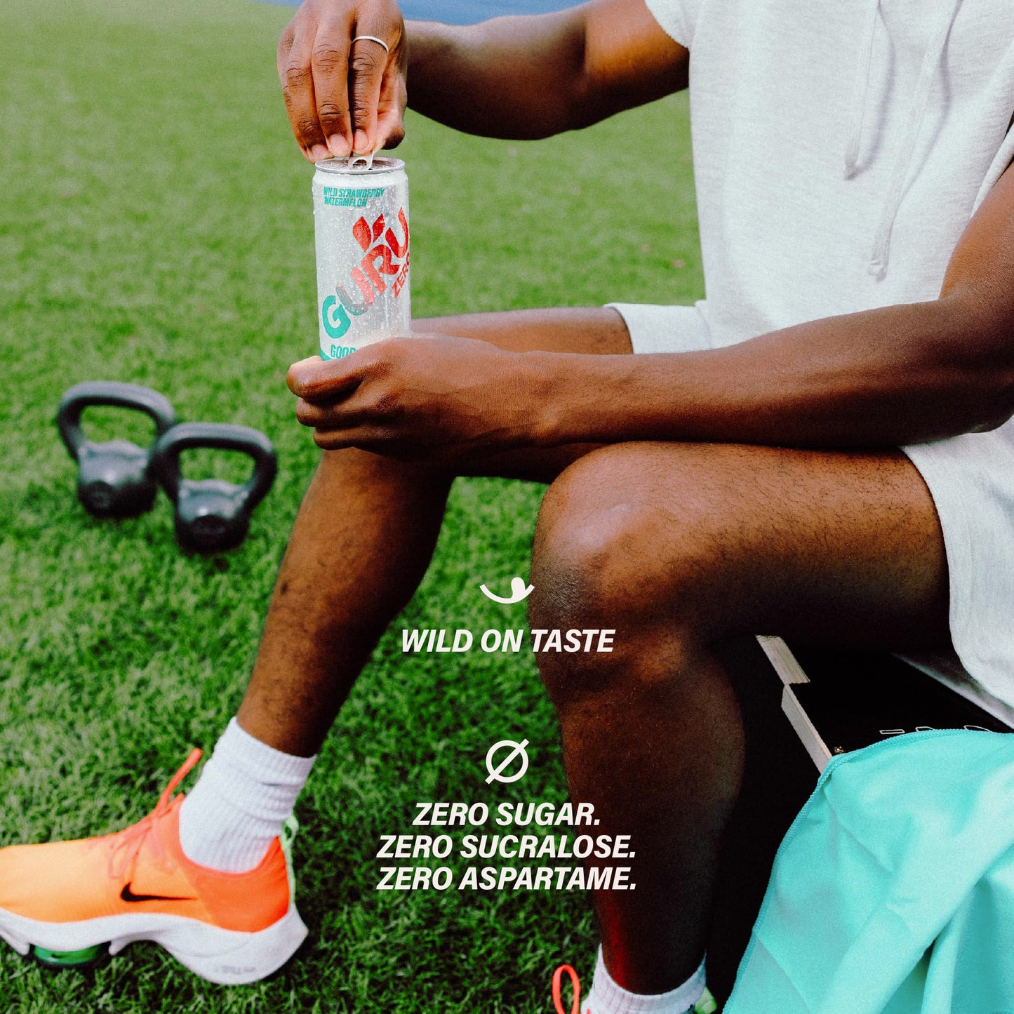 GURU Organic Energy Drink, Zero Sugar, Wild Strawberry Watermelon, 12 Fl Oz, Pack of 24, Vegan, Gluten Free, Plant-Based Caffeine