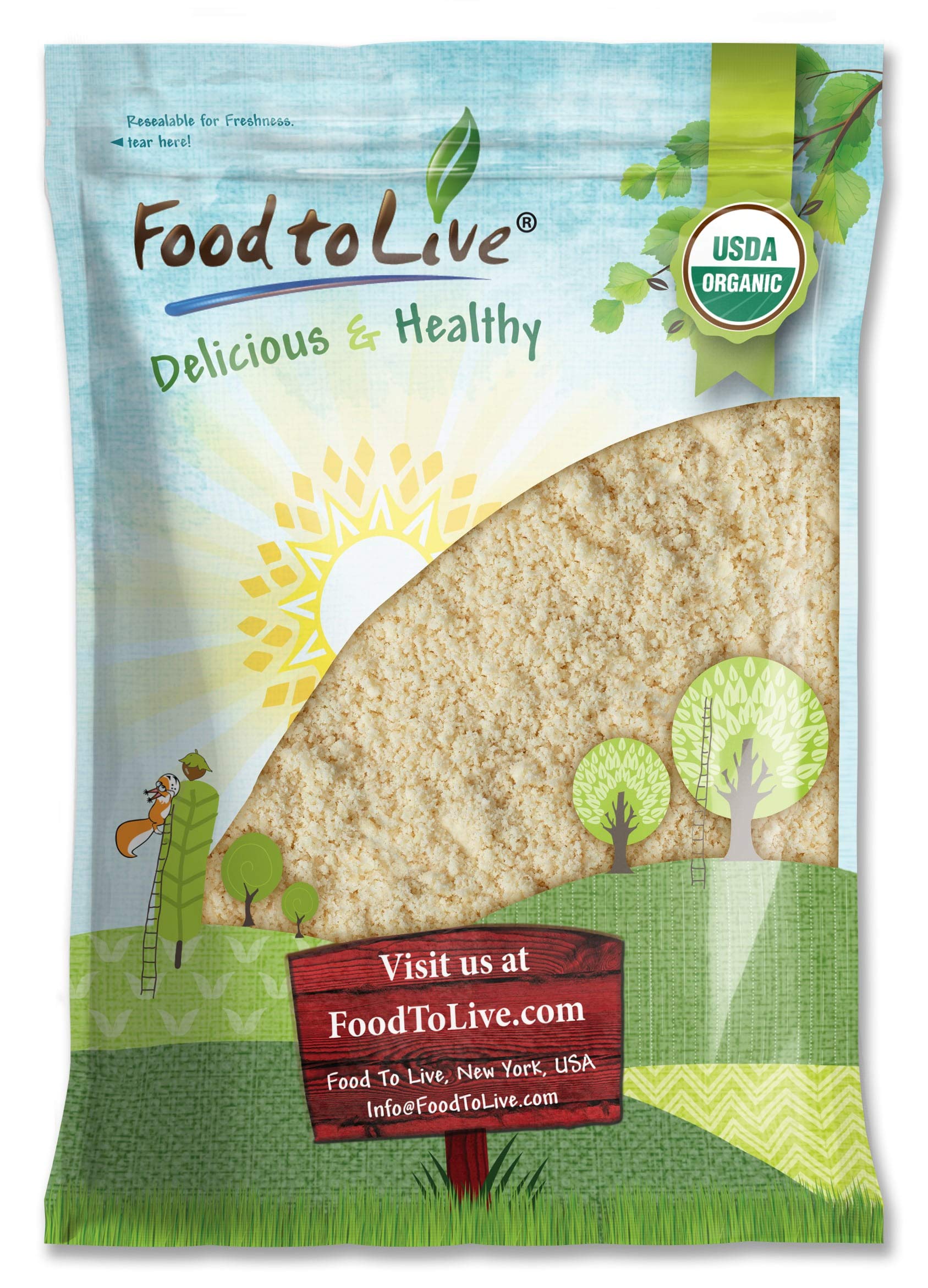 Food to Live Organic Cashew Flour, 7 Pounds - Non-GMO, Ground Nuts, Raw Powder, Natural, Vegan, Paleo, Kosher, Bulk, Protein, Di