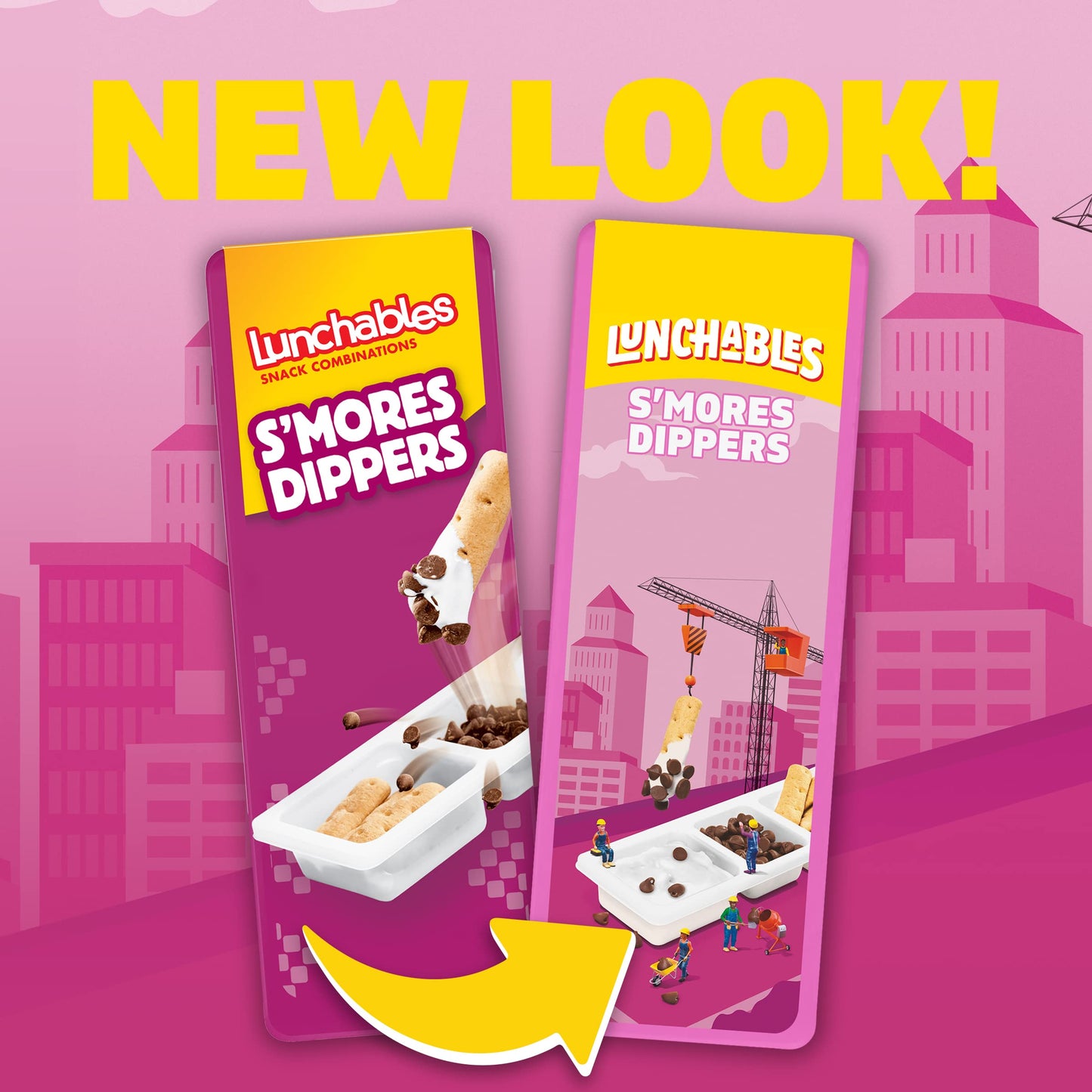 Lunchables Smores Dippers Snack Pack with Honey Graham Sticks (Milk Chocolate Chips & Marshmallow Creme, 12 ct Pack, 2.3 oz Tra