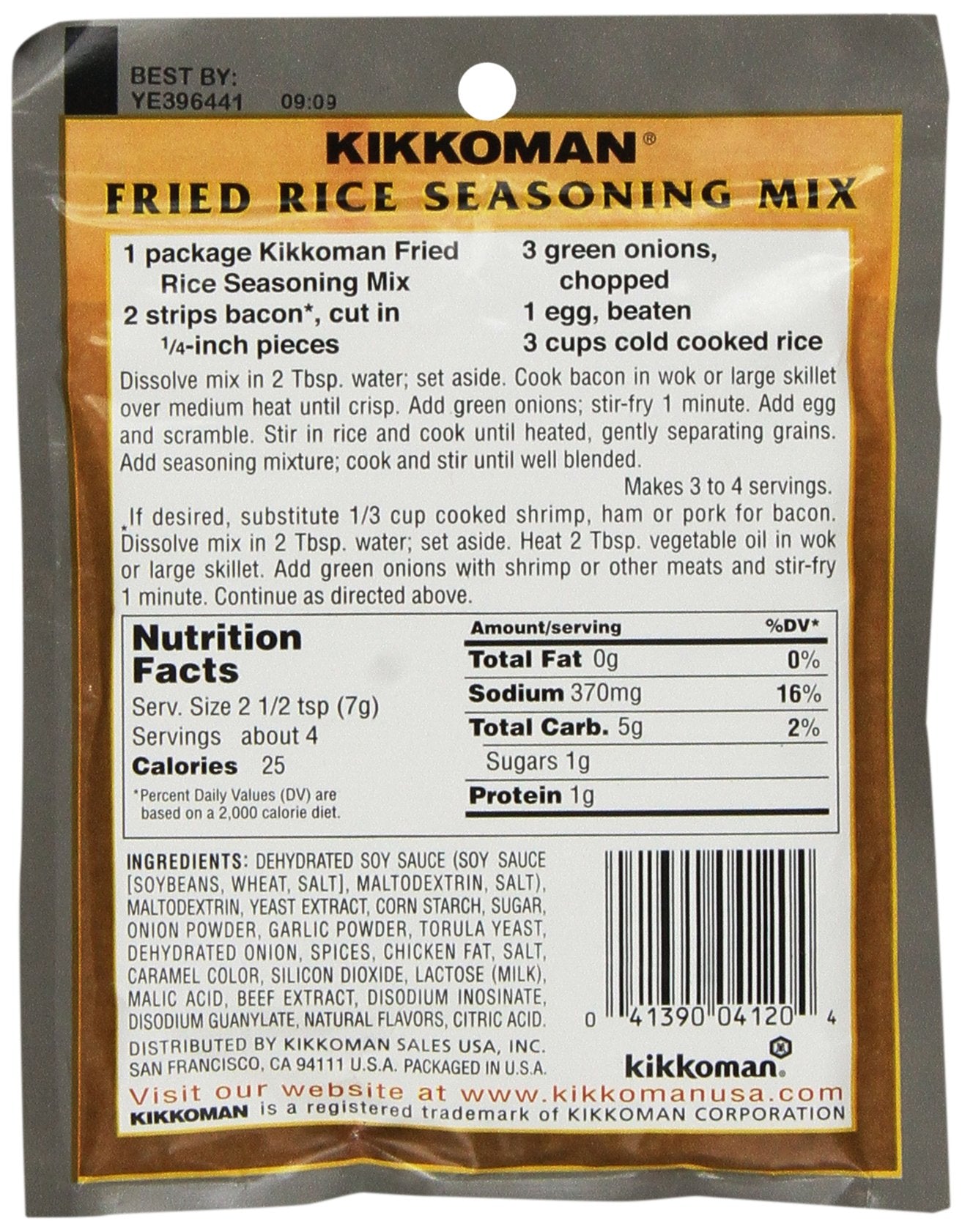 Kikkoman Fried Rice Seasoning Mix (1 Oz Packets) 4 Pack