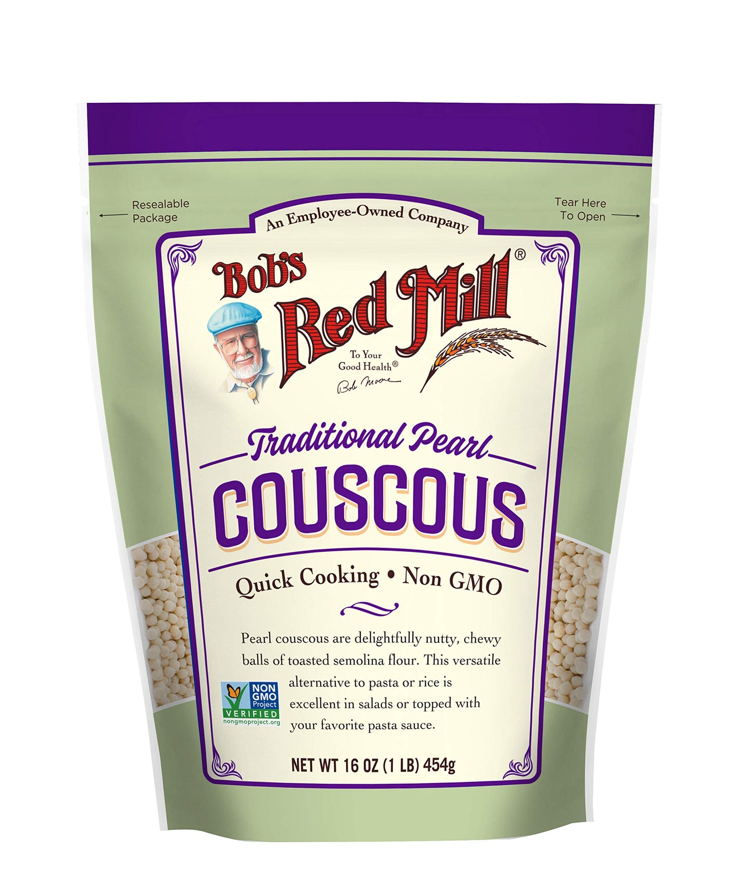 Bobs Red Mill Traditional Pearl Couscous, 16oz (Pack of 1) - Non GMO, Vegan, Israeli Couscous, Kosher