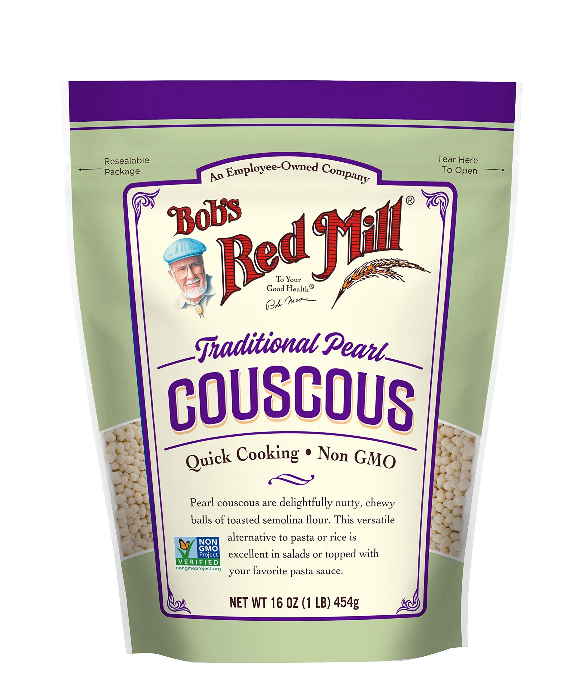 Bobs Red Mill Traditional Pearl Couscous, 16oz (Pack of 1) - Non GMO, Vegan, Israeli Couscous, Kosher