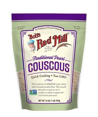 Bobs Red Mill Traditional Pearl Couscous, 16oz (Pack of 1) - Non GMO, Vegan, Israeli Couscous, Kosher