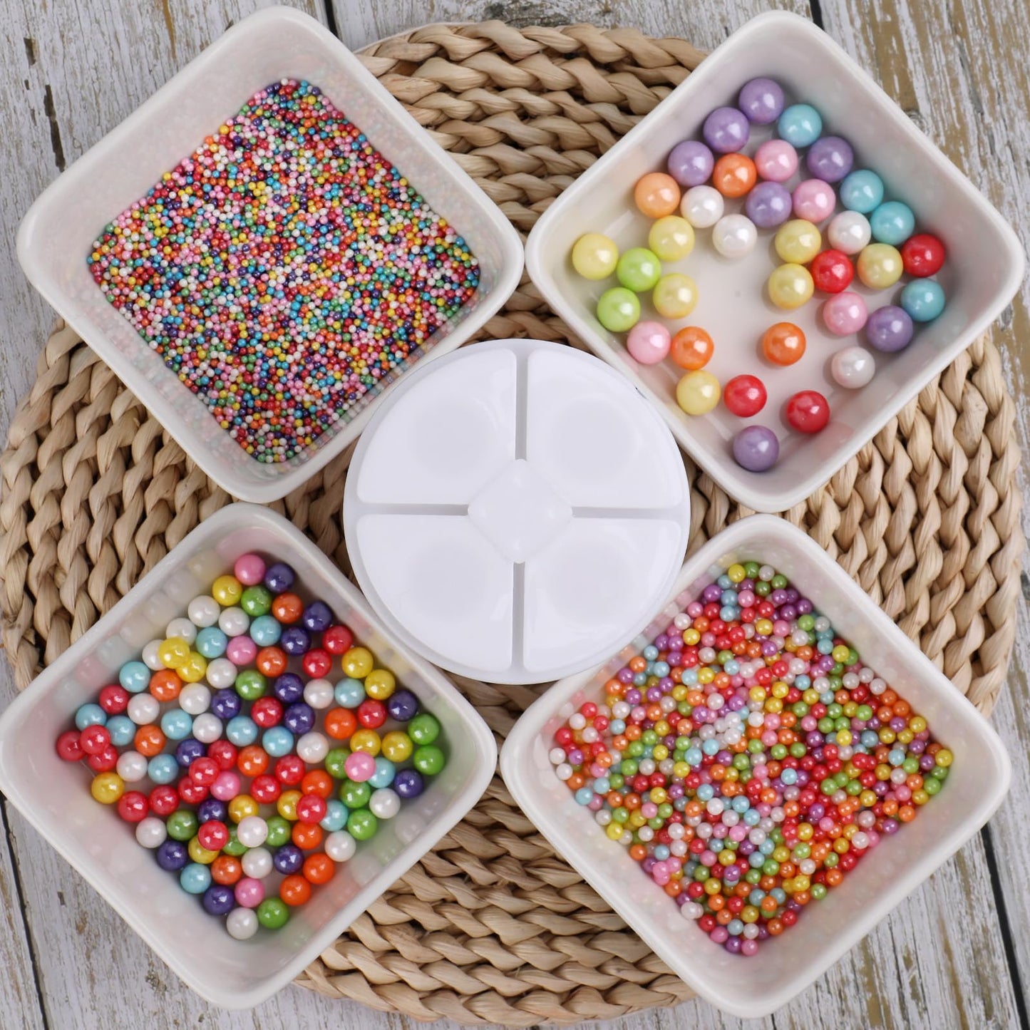 Rainbow Sprinkles For Cake Decorating, 11Oz 6 Sizes Pearl Sprinkles For Cake Cupcake Ice Cream Donuts Cookie Baking Toppings