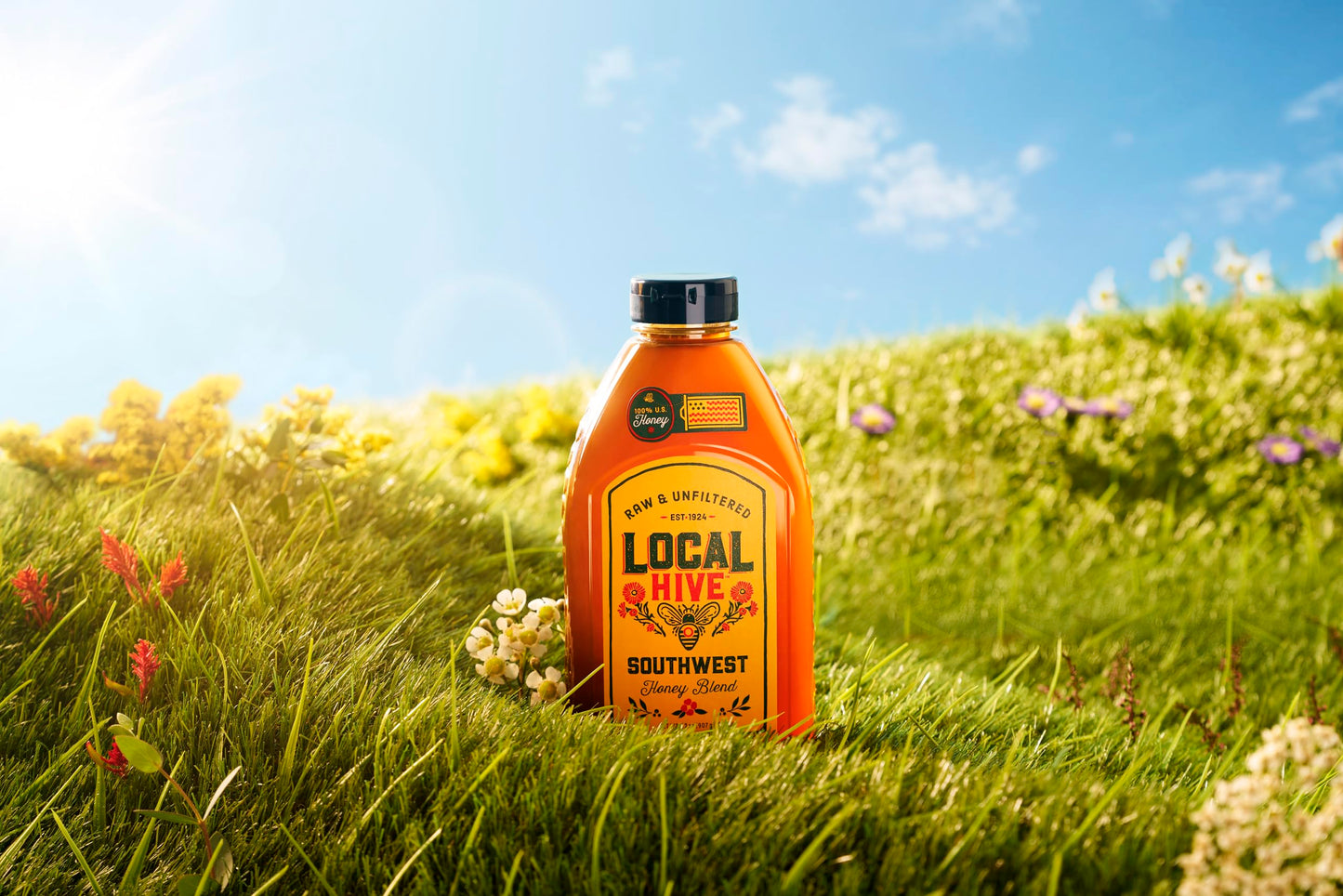 Local Hive Southwest Raw Unfiltered Honey - 32Oz, 100% Pure Us Honey, Sourced From American Bees And Beekeepers - Natural Sweete