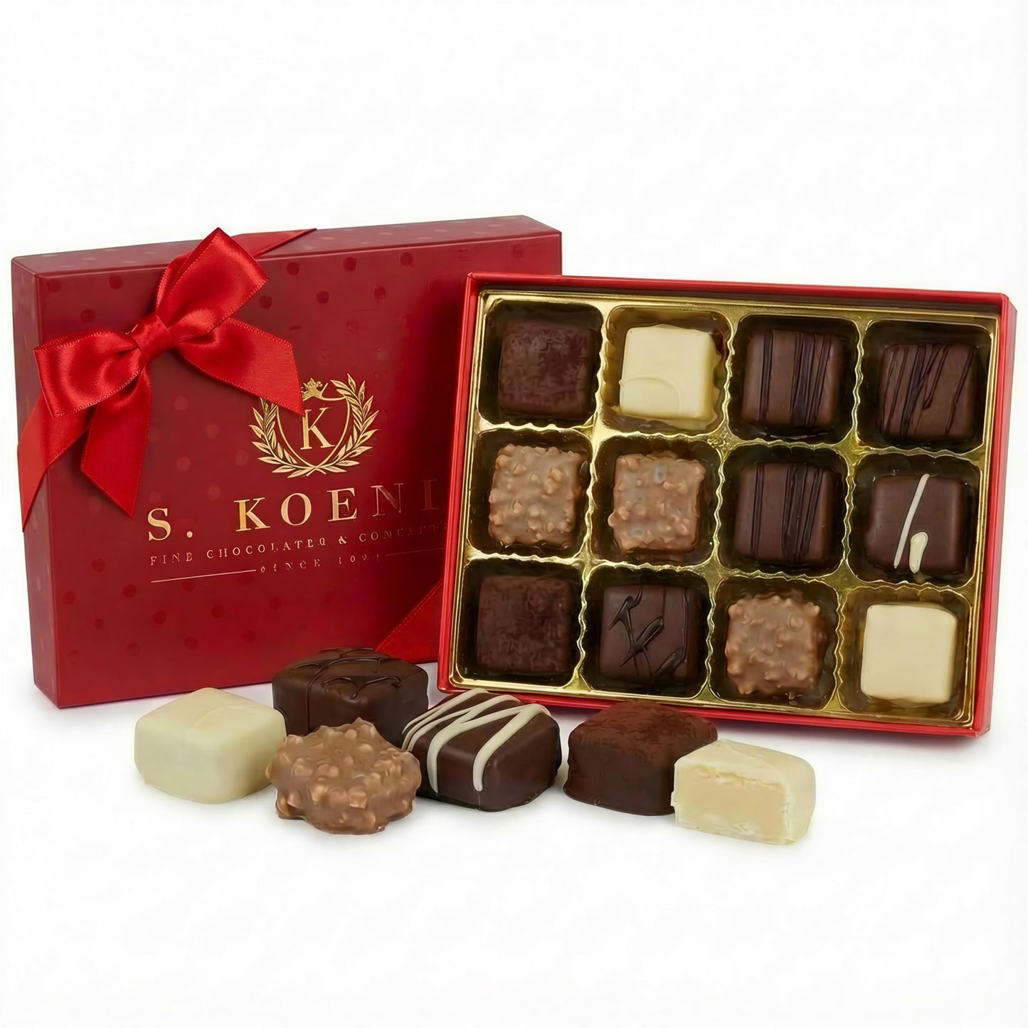 Luxury Milk Chocolate Truffles Gift Box – 12 Piece Assorted Belgian-Style Holiday Chocolates – Gourmet Candy For Christmas Gifts, Stocking Stuffers, Birthdays, Anniversaries & Dessert Platters