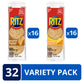 Ritz Peanut Butter Sandwich Cracker Snacks And Cheese Sandwich Crackers, Snack Crackers Variety Pack, 32 Snack Packs (6 Crackers