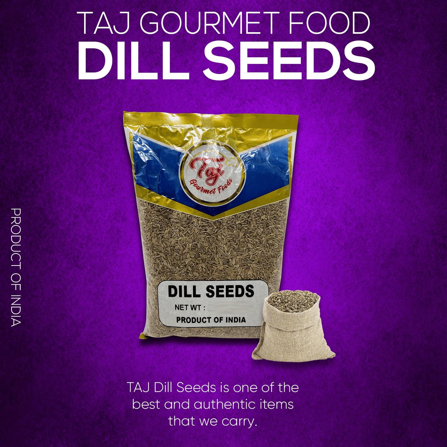 Taj Premium Dill Seeds, Whole, Eneldo, Great For Farming, Adding To Various Meats, Etc. (14 Ounce)