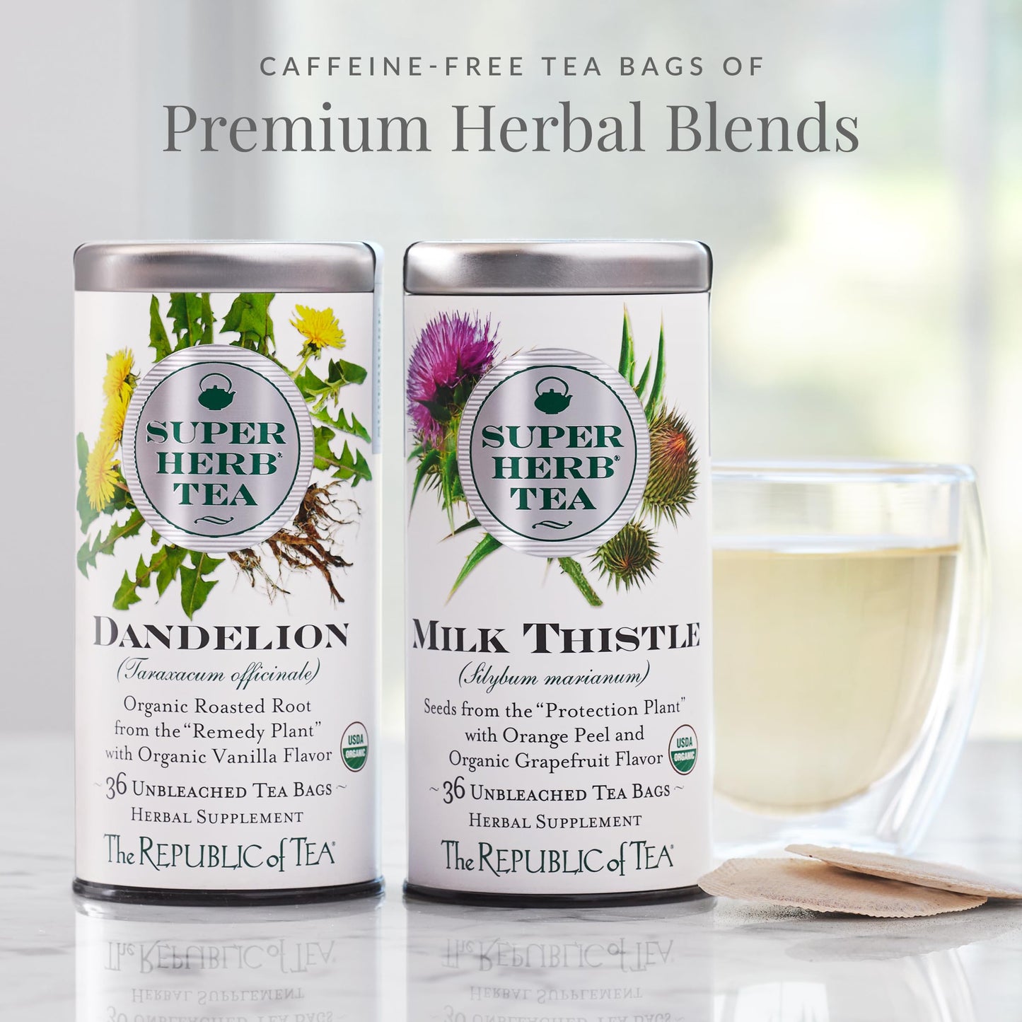 The Republic of Tea Organic Elderflower Herbal Tea, 36 Caffeine-Free Bags