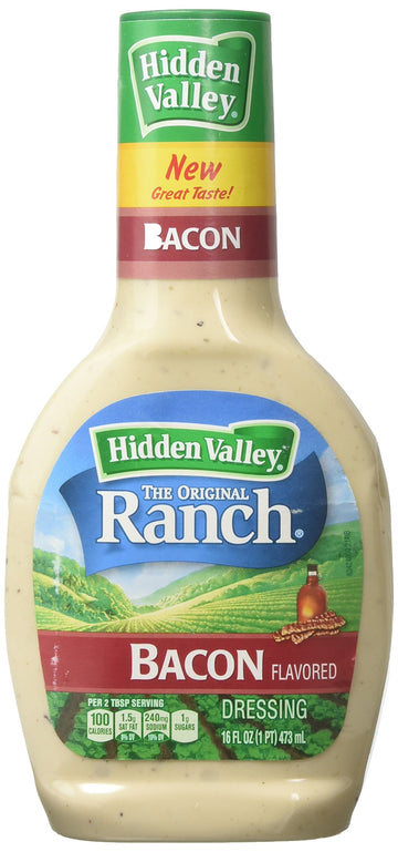 Hidden Valley Bacon Ranch Salad Dressing & Topping, Gluten Free - 16 Ounce Bottle (Package May Vary)