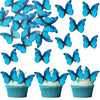 Ephlyn 48Pcs Edible 3D Cute Butterfly Cupcake Toppers for Baby Shower, Bridal Shower, Boys Girls Birthday Party Cake Decorations