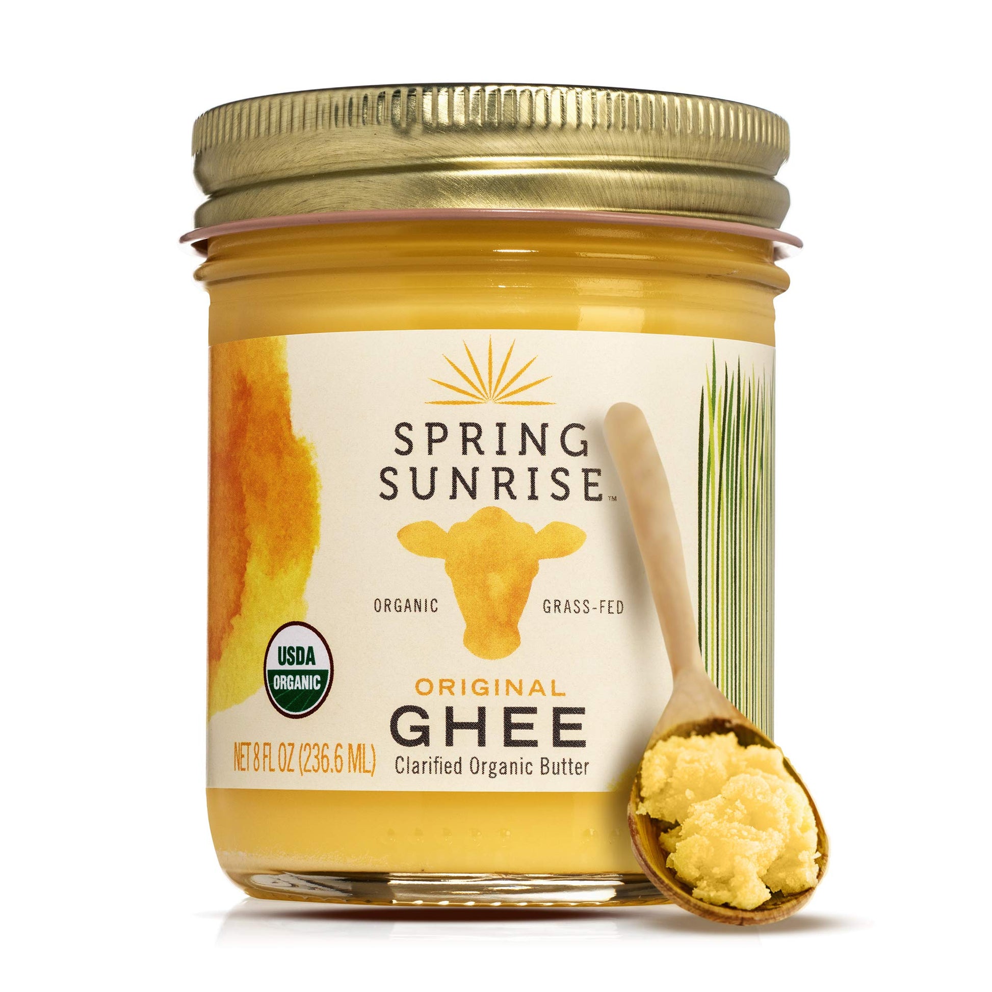 Ghee Organic Grass Fed - Ghee Butter - Organic Ghee - Ghee Oil - Grass Fed Ghee - Organic Butter - Grass Fed Butter - Ghee Butter Organic Grass Fed - Keto Butter - Spring Sunrise 8Oz