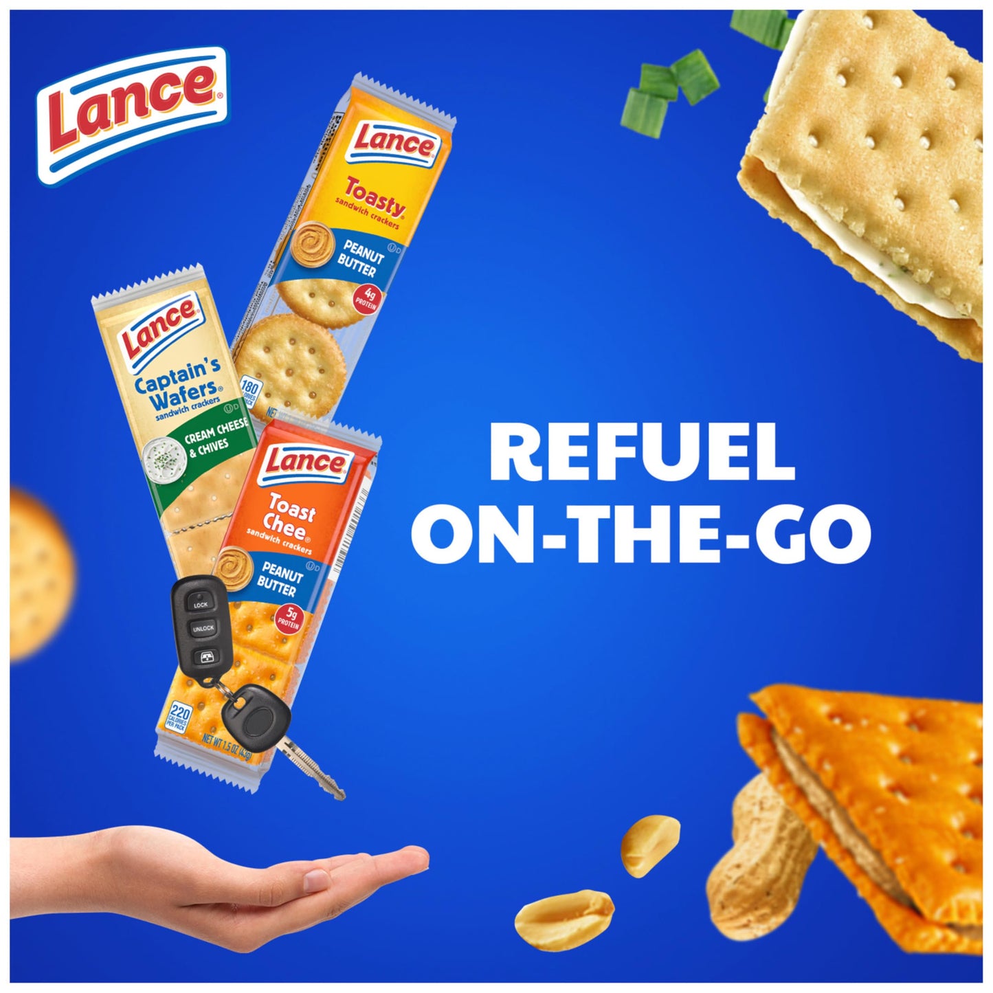 Lance Sandwich Crackers, Variety Pack, 3 Flavors, 8 Individually Wrapped Packs, 6 Sandwiches Each
