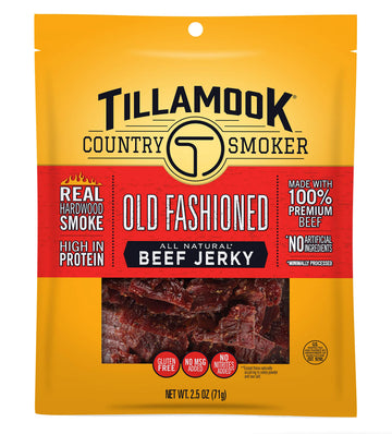 TILLAMOOK COUNTRY SMOKER Real Hardwood Smoked Beef Jerky, Old Fashioned, 2.5 Ounce