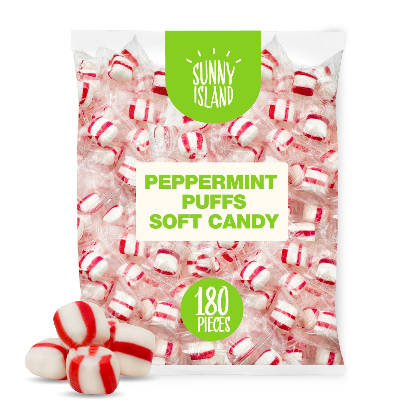 Peppermint Puffs Candy | 2-Pound Bag | Refreshing Mints, Individually Wrapped