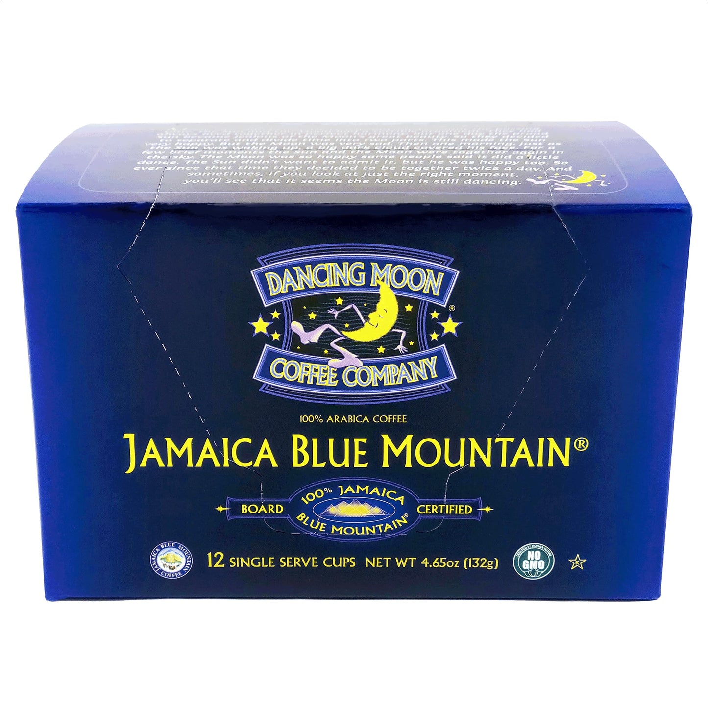 Dancing Moon Coffee 100% Pure Jamaica Blue Mountain Coffee Pods, Medium Roast, 12 Count (Pack of 2) for Keurig KCup Brewers