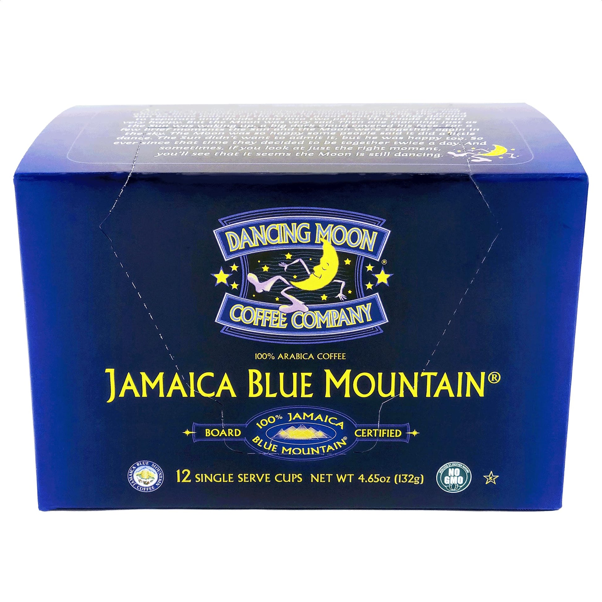 Dancing Moon Coffee 100% Pure Jamaica Blue Mountain Coffee Pods, Medium Roast, 12 Count (Pack of 2) for Keurig KCup Brewers