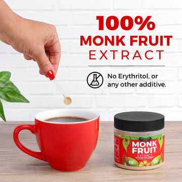 Transparency Foods Monk Fruit Sweetener - 100% Monk Fruit Extract, Zero Calories, Non-GMO, 1.5oz (850 servings)