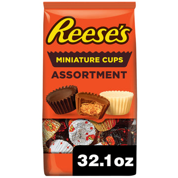 Reese'S Miniatures Assorted Flavored Peanut Butter Cups, Candy Party Pack, 32.1 Oz
