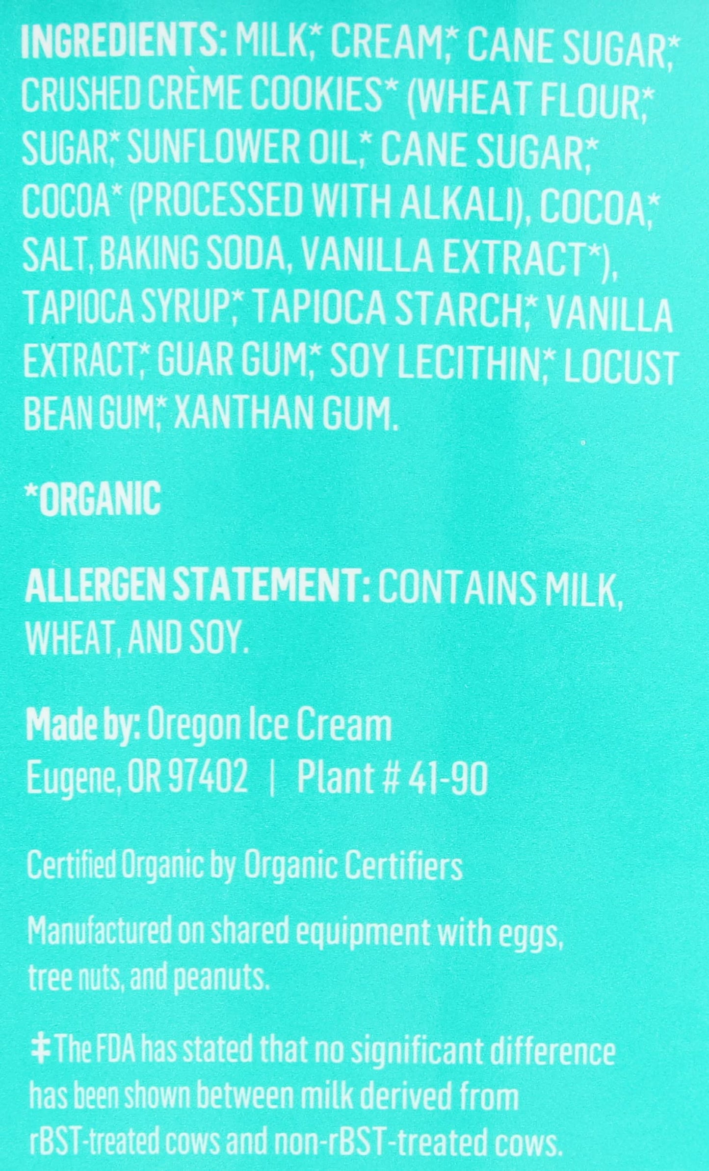 Aldens, Organic Cookies & Cream Ice Cream, 48 oz (Frozen)