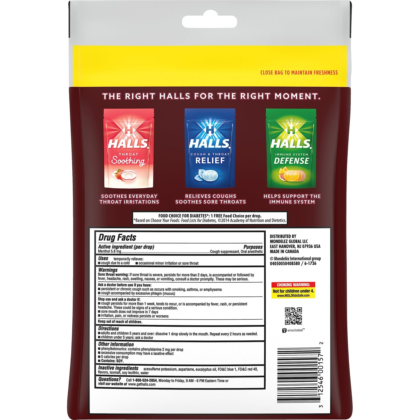 HALLS Relief Sugar Free Black Cherry Flavor Cough Drops, Economy Pack, 12 Bags (840 Total Drops)