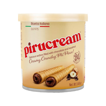 Pirucream Rolled Wafers With Chocolate Hazelnut, Organic Alkaline 100% Cocoa – No Trans-Fat, Preservatives, Colorants Or Additives And Without Palm Oil (155Gr/ 5.46Oz Each One – 1 Pack Tin)