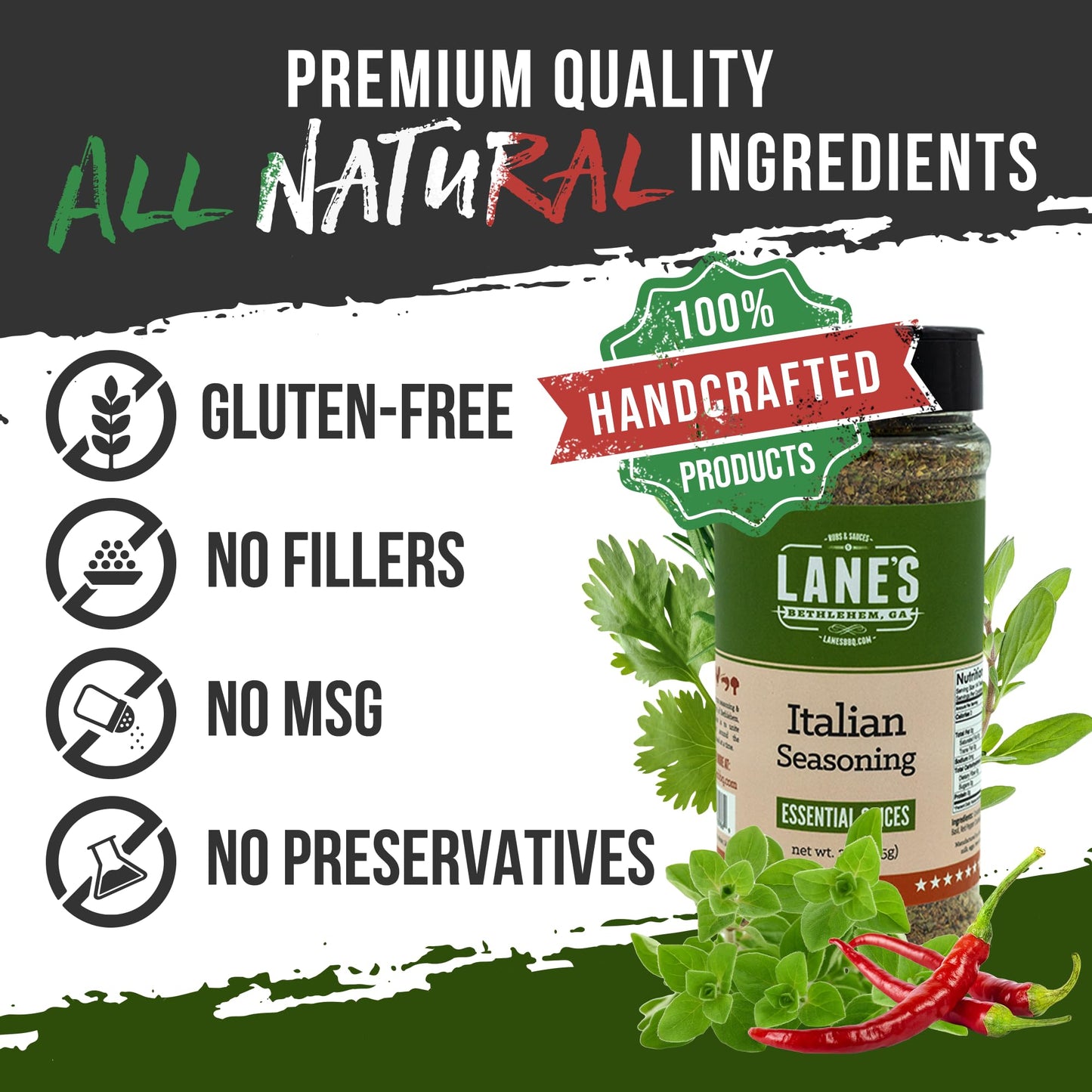 Lane'S Italian Seasoning Blend Spices And Seasonings, All-Natural Italian Herbs Seasoning For Any Italian Inspired Dishes, Made
