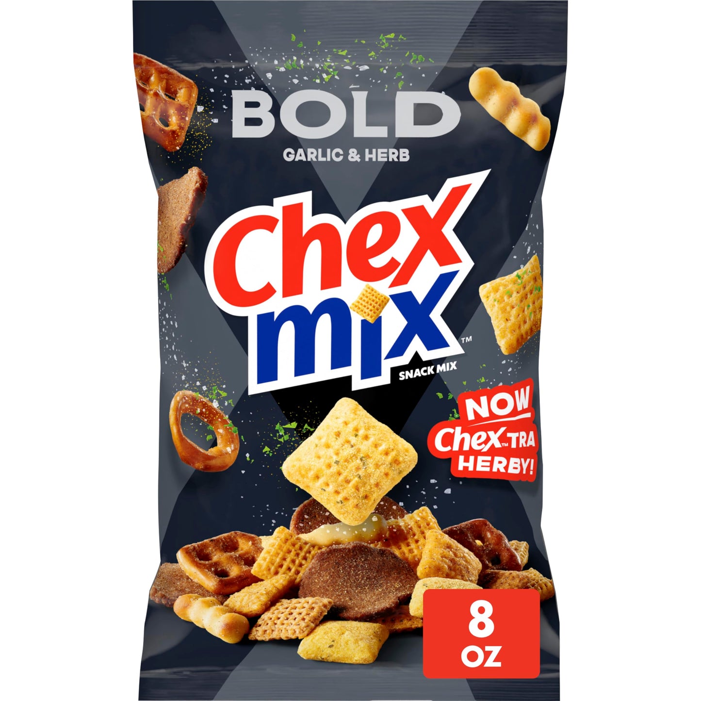 Chex Mix Bold Garlic and Herb Snack Mix, Snacks, 8 oz