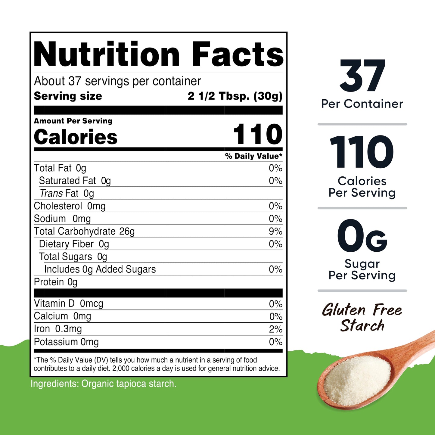 Nutricost Pantry Organic Tapioca Starch (2.5 Lb) - Gluten-Free, Gmo-Free