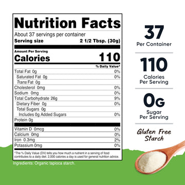 Nutricost Pantry Organic Tapioca Starch (2.5 Lb) - Gluten-Free, Gmo-Free