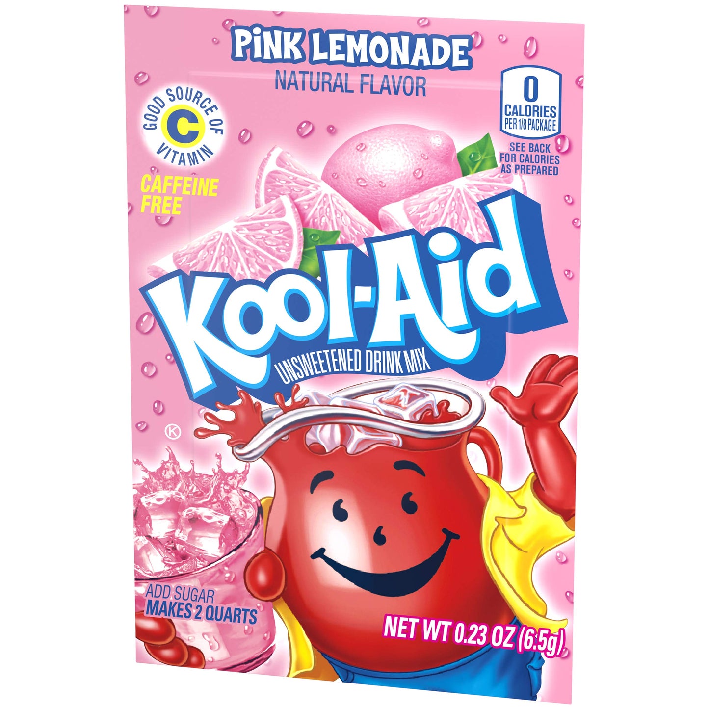 Kool-Aid Pink Lemonade Powdered Drink Mix, Unsweetened, Caffeine Free, 0.23 Ounce (Pack of 96)