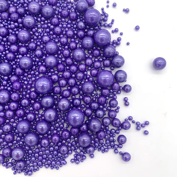 Weraru Edible Purple Pearl Sugar Sprinkles Candy Mixing Size Baking Edible Cake Decorations Cupcake Toppers Cookie Decorating Ce