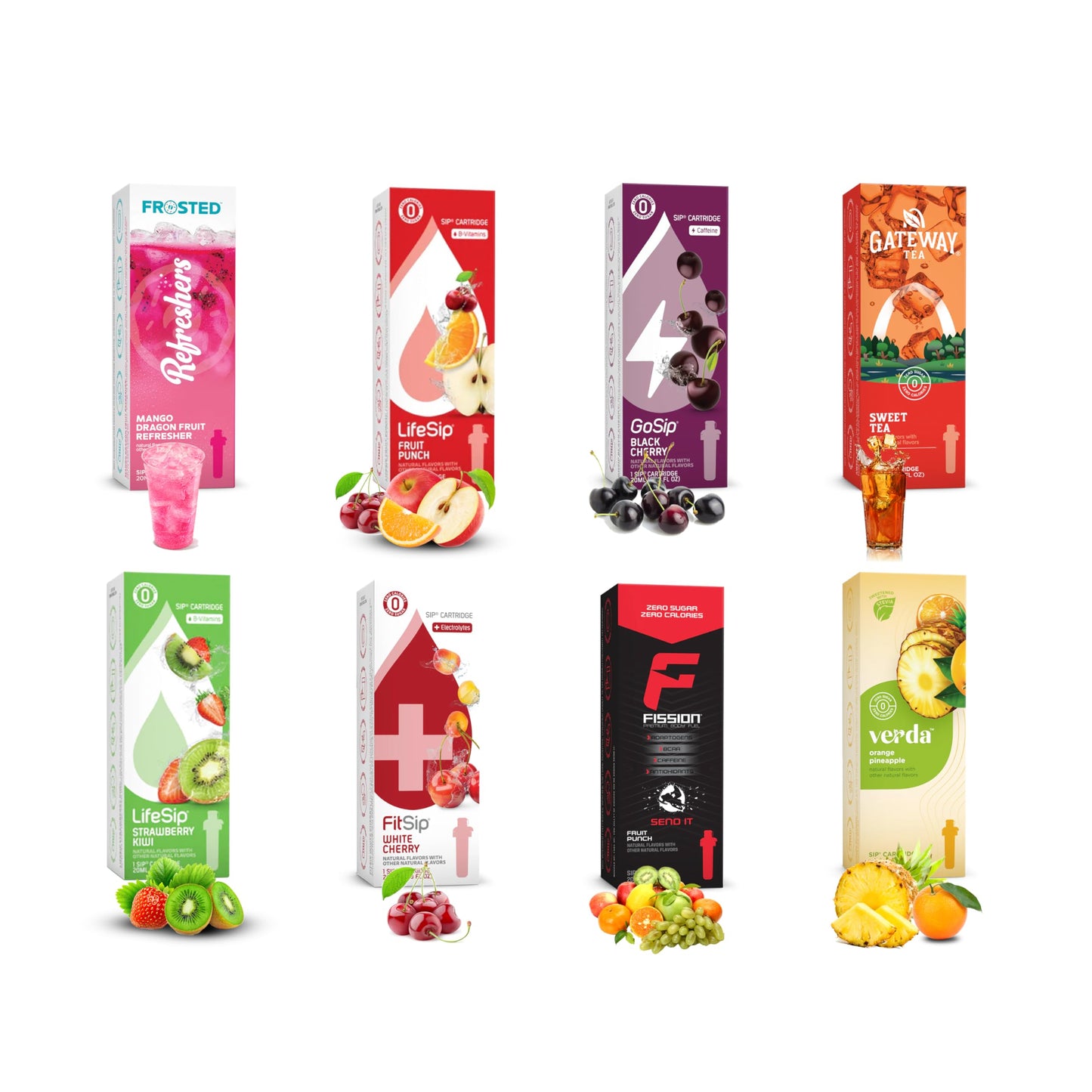 Well Priority Water Flavors Cartridges Variety Pack - 10 Sugar-Free, Calorie-Free Hydration Packets for Workout and Travel