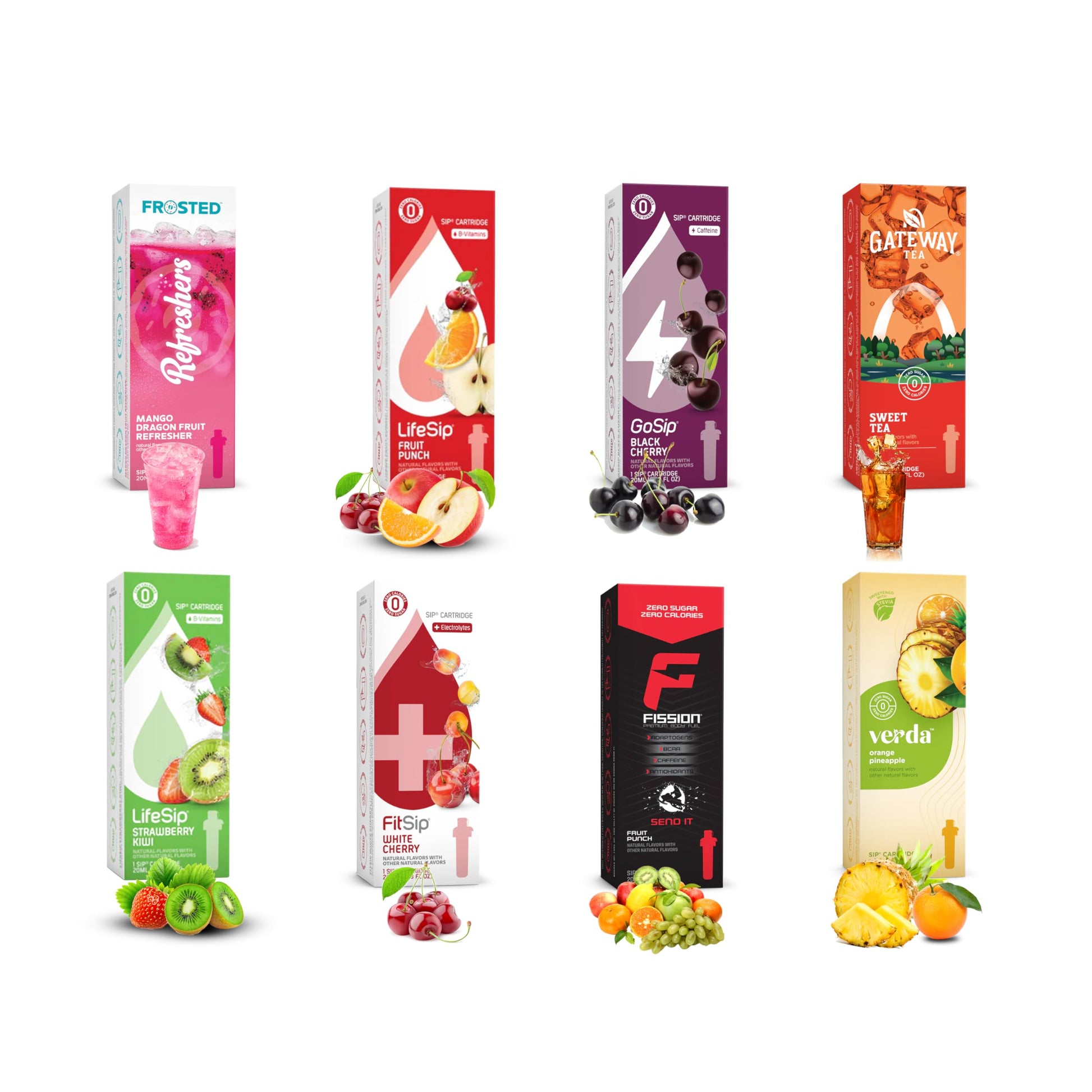 Well Priority Water Flavors Cartridges Variety Pack - 10 Sugar-Free, Calorie-Free Hydration Packets for Workout and Travel