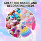 Edible Luster Dust 8 Colors Set - Edible Glitter For Cocktails, Rainbow Food Grade Powder Glitter For Drinks, Chocolate, Cake De