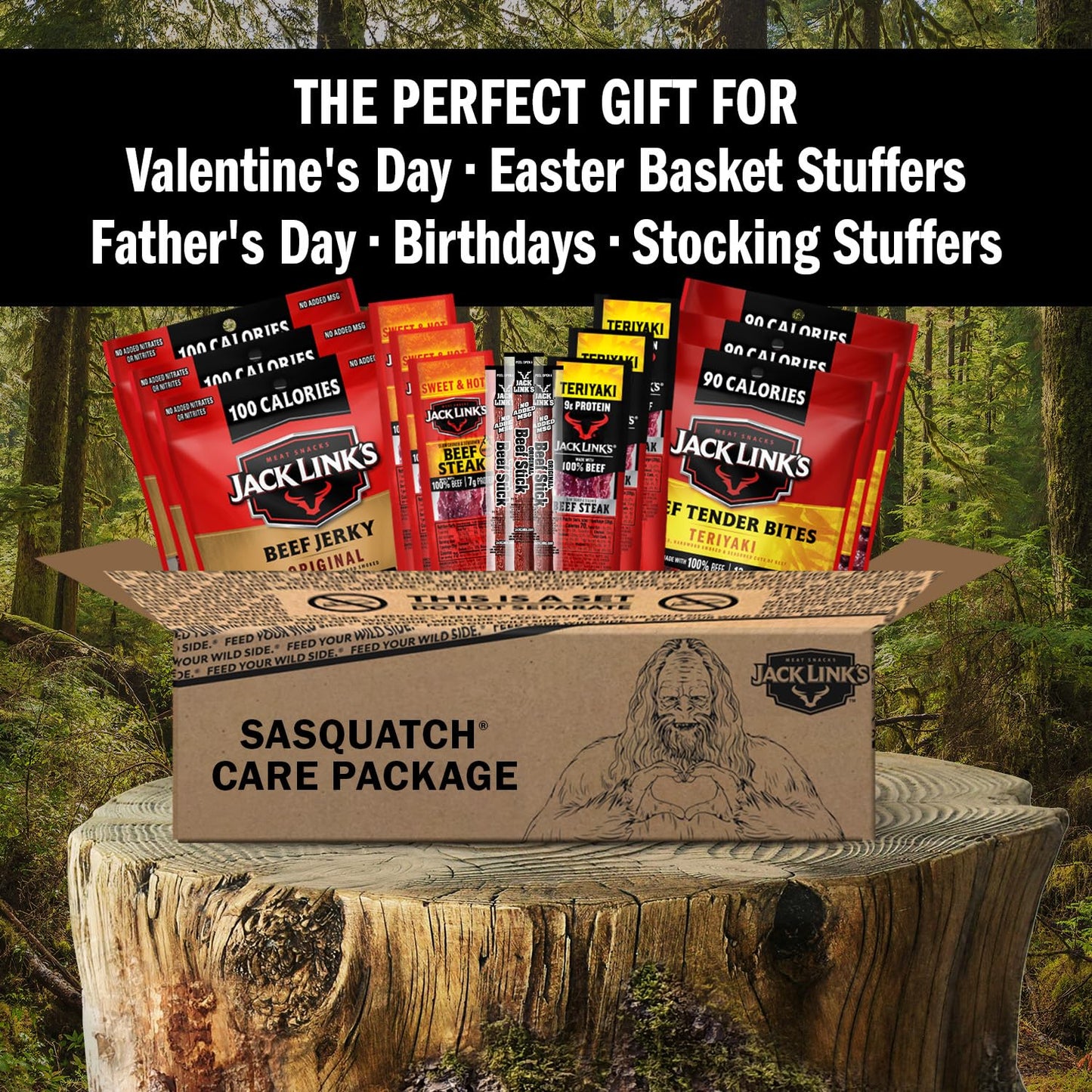 Jack Link'S Beef Jerky Gift Basket Variety Pack - Includes Delicious Meat Sticks, Beef Steaks, And Tender Bites, Great Gift For