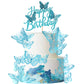 Rsstarxi Cake Toppers - Happy Birthday with 3D Butterfly - Blue - 1.8x2.4 inches - Paper - Model XM266-blue